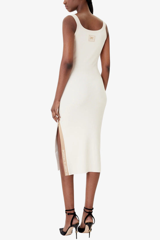  Vestito In Maglia Con Bande In Viscosa Lucida-elisabetta franchi-Marrone-Donna-Am03s61e2 u69-4  