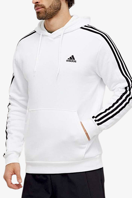 Adidas Performance Felpa Con Cappuccio Essentials 3 stripes Bianco B nere Uomo MOUD