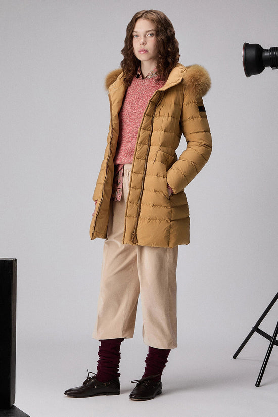  Piumino Full Zip Con Cappuccio Bordo Pelliccia Seriola Ml 06 Fur peuterey 