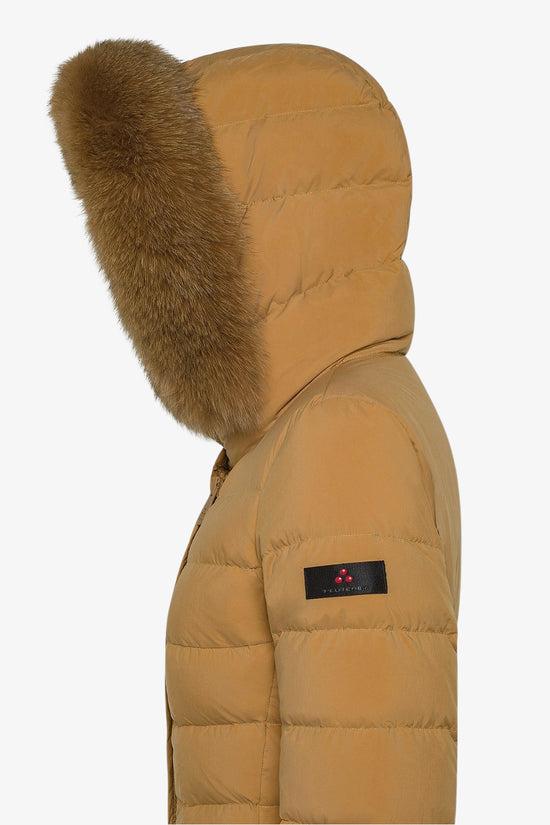  Piumino Full Zip Con Cappuccio Bordo Pelliccia Seriola Ml 06 Fur-peuterey-Marrone-Donna-Ped5458 01190986 826-5  