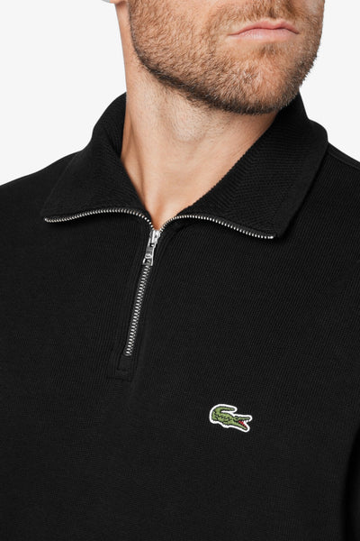 lacoste Felpa Interlock 1/2 Zip Con Collo Alto Nero Uomo, foto 2