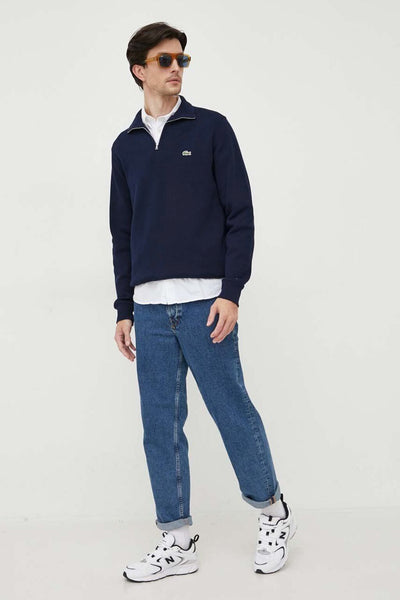 lacoste Felpa Interlock 1/2 Zip Con Collo Alto Blu Uomo, foto 2