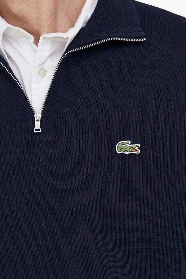 lacoste Felpa Interlock 1/2 Zip Con Collo Alto Blu Uomo, foto 3