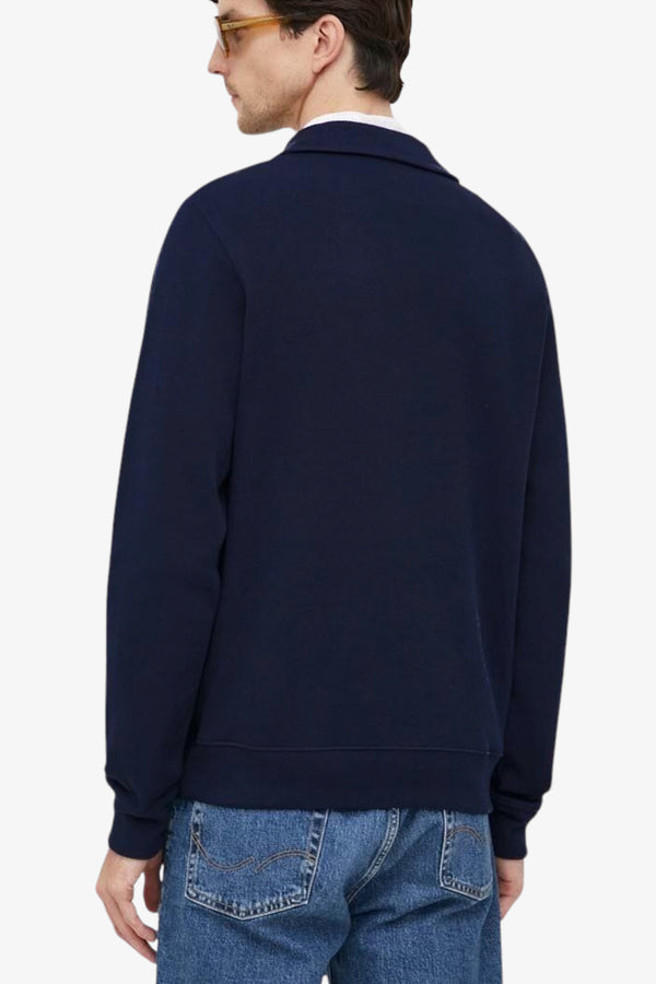 lacoste Felpa Interlock 1/2 Zip Con Collo Alto Blu Uomo, foto 4