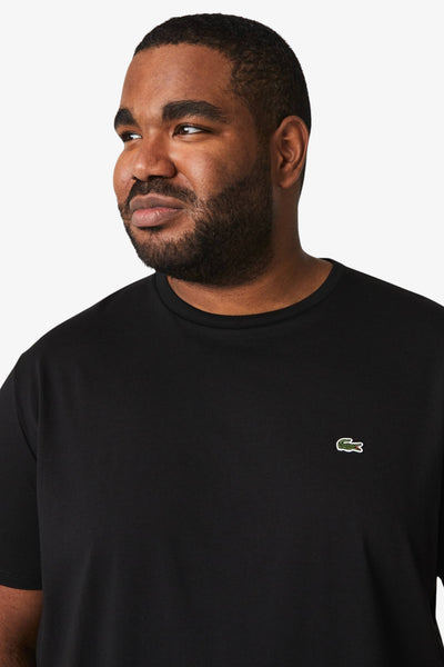 lacoste T-Shirt Maniche Corte In Cotone Pima Nero Uomo, foto 2