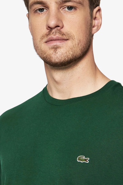 lacoste T-Shirt Maniche Corte In Cotone Pima Verde Uomo, foto 2