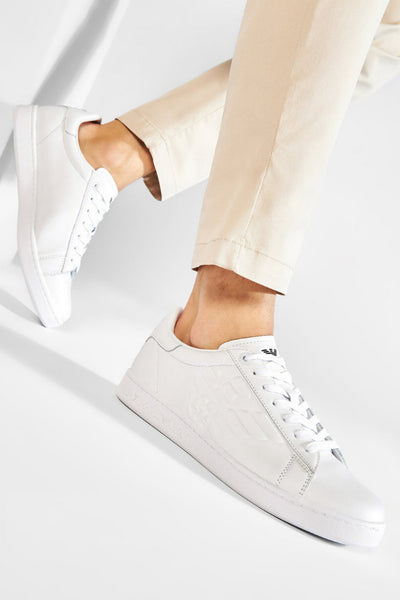 emporio armani ea7 Scarpe Uomo New CC Con Logo Embossed Bianco Uomo, foto 2