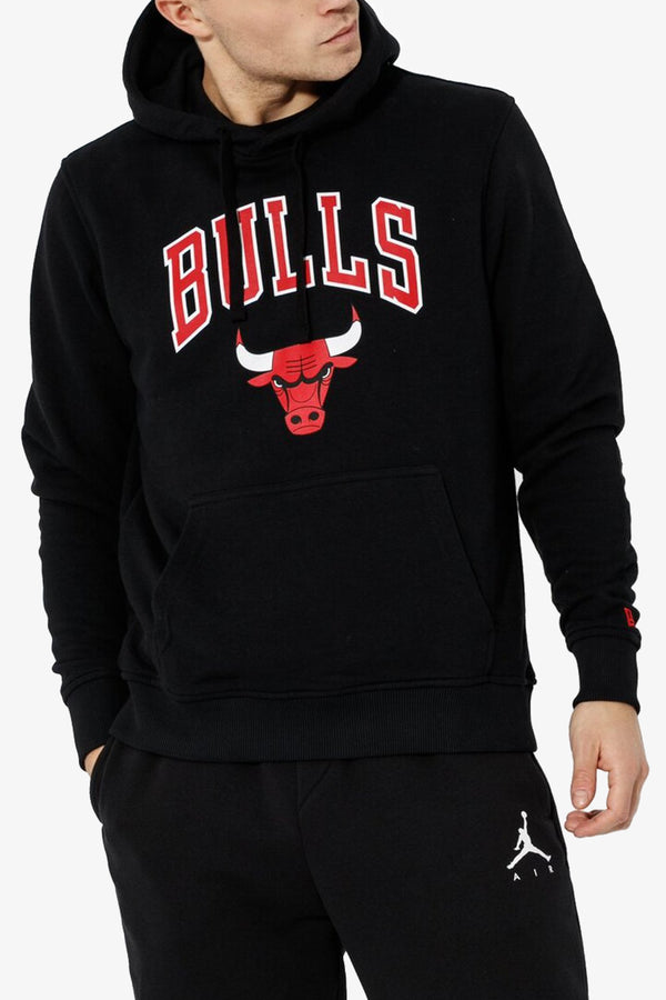 new era Felpa Con Cappuccio Chicago Bulls Team Logo Nero Uomo, foto 1