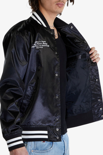 mitchell&ness Giacca Bomber Branded 1904 Satin Nero Uomo, foto 5