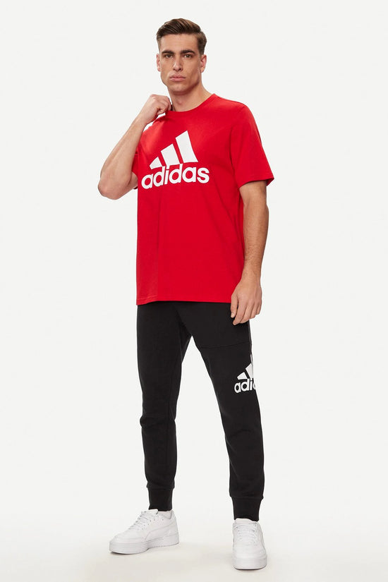 Adidas Performance T shirt Maniche Corte Essentials Big Logo Rosso Logo Bco Uomo MOUD