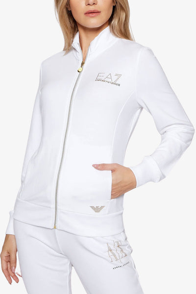 emporio armani ea7 Felpa Full Zip Evolution Bianco Donna