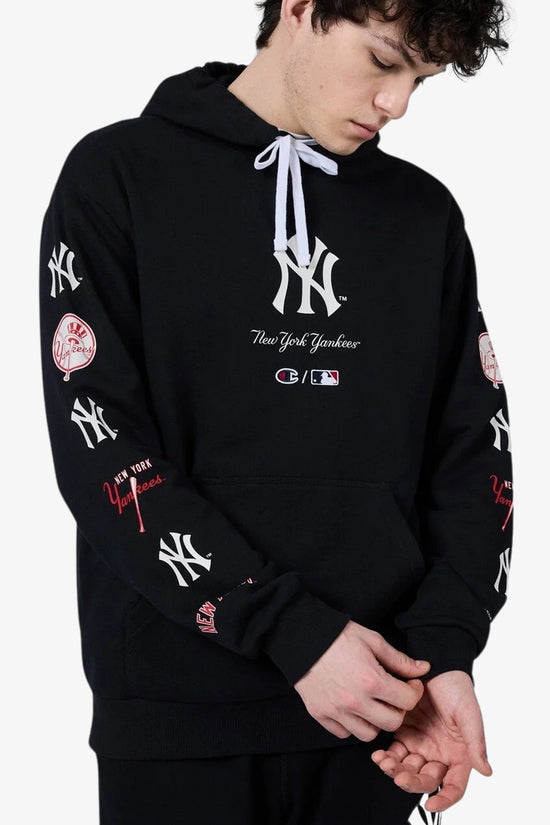 Champion Felpa Con Cappuccio Mlb New York Yankees Nero Uomo MOUD