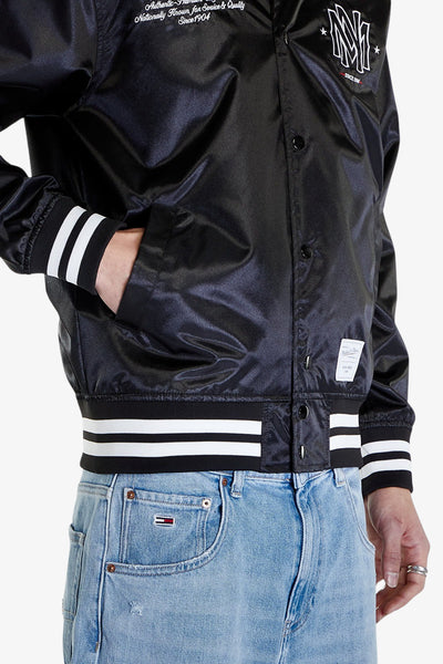 mitchell&ness Giacca Bomber Branded 1904 Satin Nero Uomo, foto 4