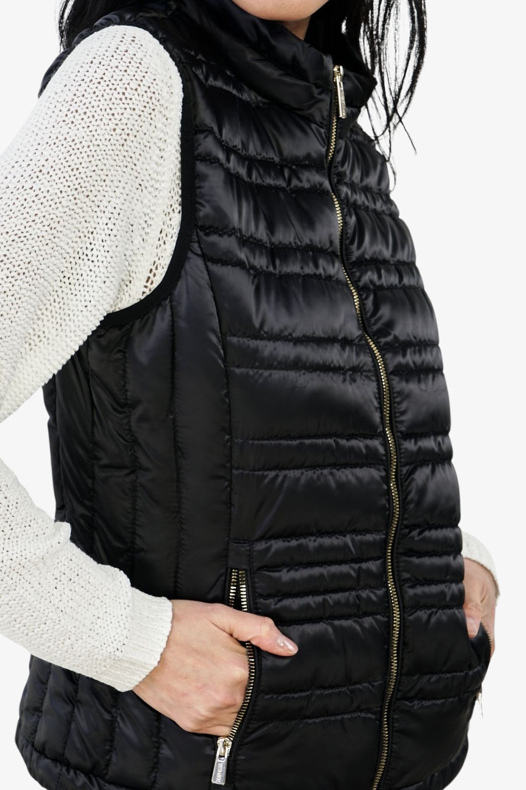 Yes Zee Gilet Piumino Full Zip Nero Donna MOUD