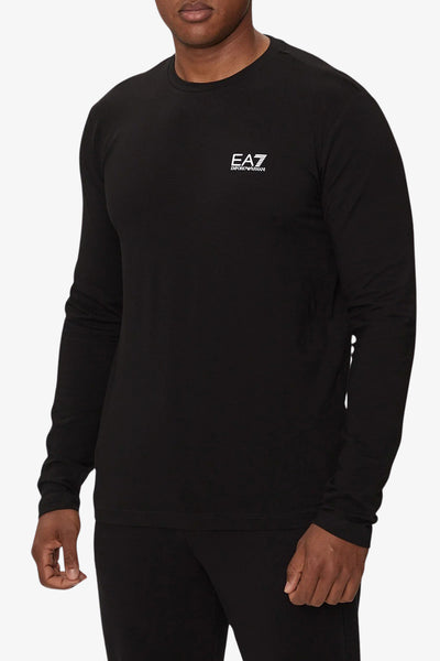 emporio armani ea7 T-Shirt Maniche Lunghe Core Identity Nero Uomo, foto 1
