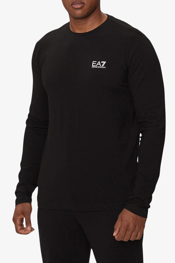 emporio armani ea7 T-Shirt Maniche Lunghe Core Identity Nero Uomo, foto 1