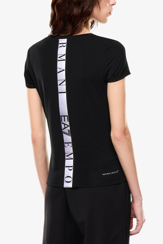  T-Shirt Maniche Corte In Tessuto Tecnico Natural Ventus7 Con Banda Logo Sul Retro-emporio armani ea7-Nero-Special_-7w001149 af12945 uc001-1  