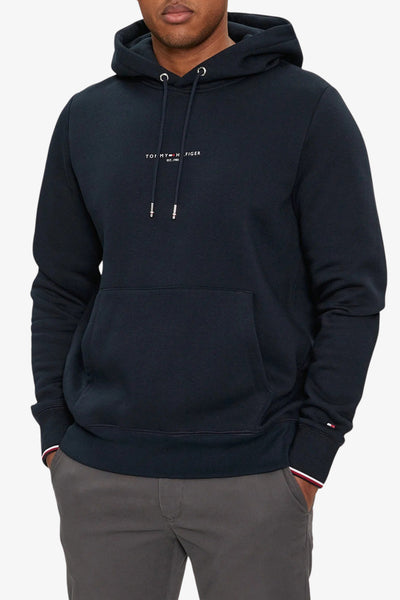 tommy hilfiger Felpa Con Cappuccio Signature Blu Uomo