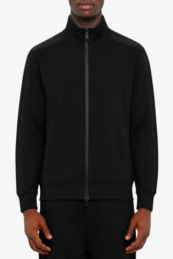  Felpa Full Zip In Jersey Di Cotone Stretch Con Bande Logo armani exchange 