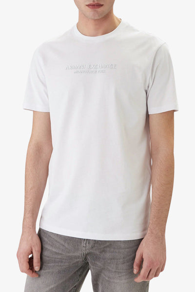 armani exchange T-Shirt Maniche Corte Big Logo Essential Bianco Uomo