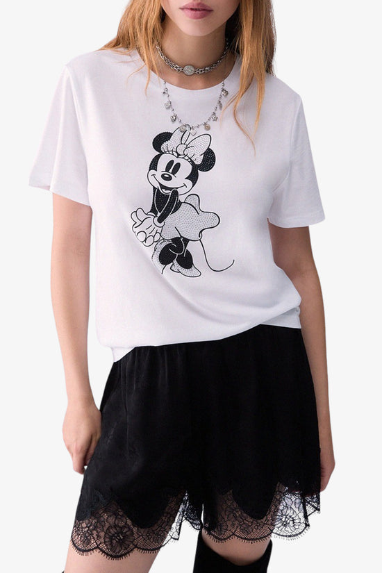  T-Shirt Maniche Corte Stampa Minnie Con Strass-liu jo-Bianco-Special_-Wf6441 js904 l9450-1  
