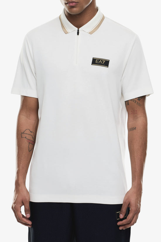 Polo Maniche Corte Con Zip Premium Label In Jersey emporio armani ea7 