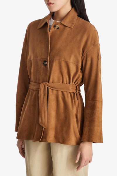peuterey Giacca In Pelle Scamosciata Con Fusciacca Machuca Suede Marrone Donna