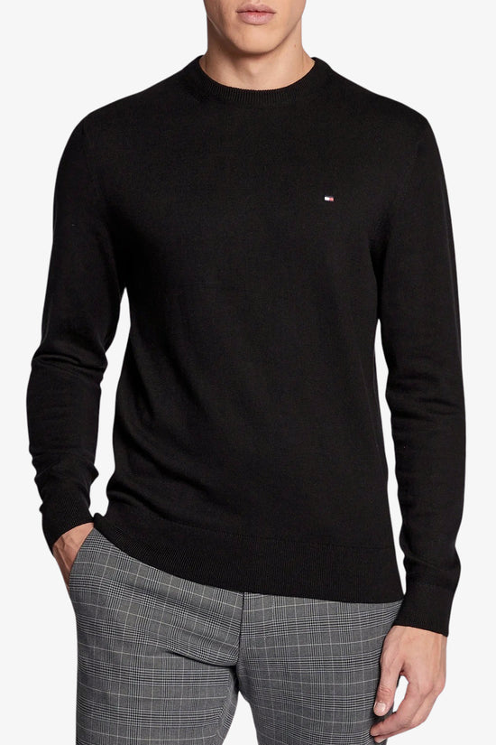  Maglione Girocollo In Misto Cashmere Con Logo Bandierina Ricamato tommy hilfiger 