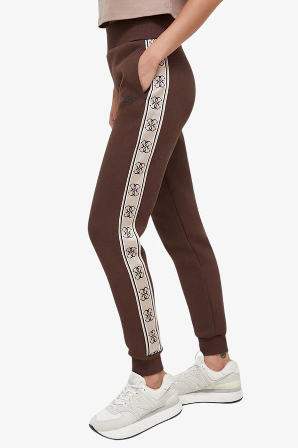 guess Pantaloni Bande Logo Britney Marrone Donna, foto 1