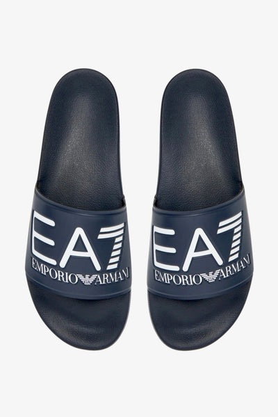 emporio armani ea7 Ciabatte Con Fascia E Big Logo Blu Uomo