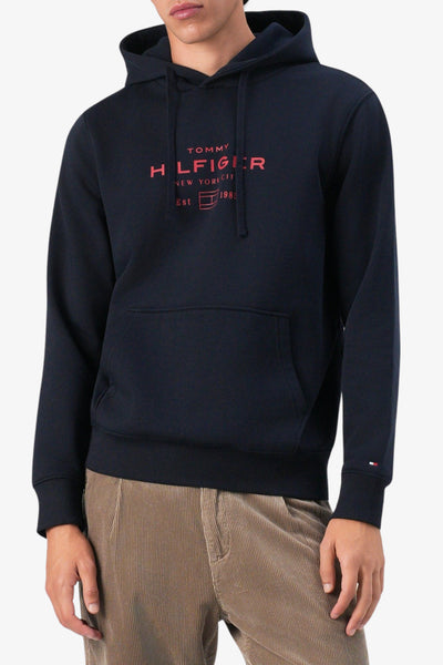 tommy hilfiger Felpa Con Cappuccio Oval Graphic Blu Uomo, foto 1
