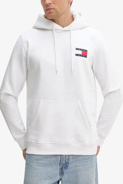 tommy jeans Felpa Con Cappuccio Logo Bandiera Bianco Uomo