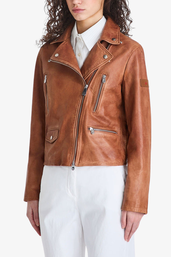 peuterey Giacca Chiodo Corta Full Zip Tililla Le Veg Marrone Donna, foto 1