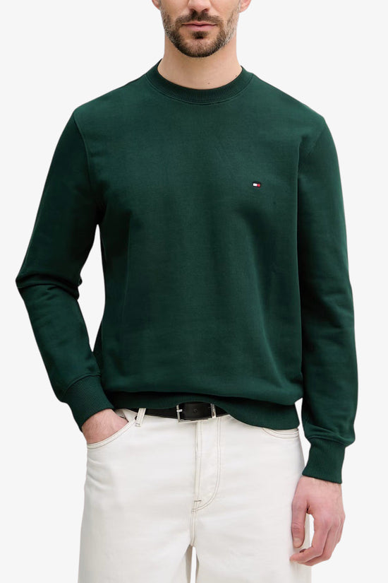  Felpa Girocollo Con Logo Bandierina Ricamata-tommy hilfiger-Verde-Special_-Mw0mw37237 mbn-1  