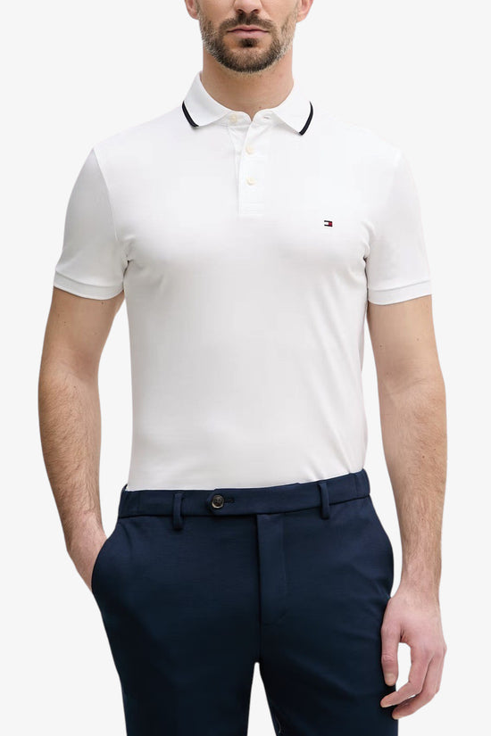  Polo Maniche Corte Slim Con Profilo Sul Colletto-tommy hilfiger-Bianco-Special_-Mw0mw43144 ybr-1  