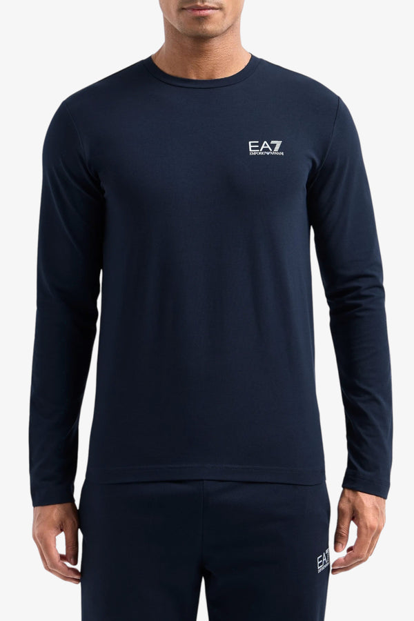 emporio armani ea7 T-Shirt Maniche Lunghe Core Identity Blu Uomo, foto 1