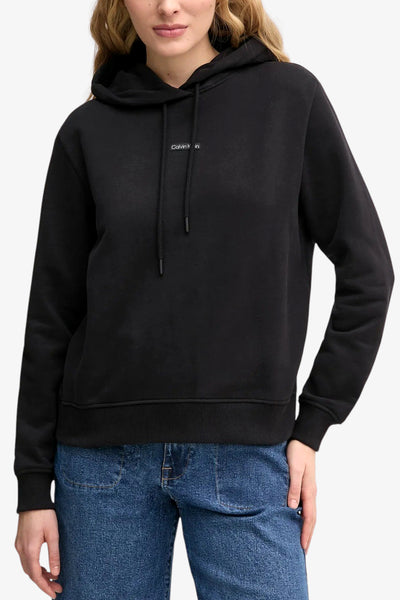 calvin klein jeans Felpa Con Cappuccio Patch Logo Nero Donna