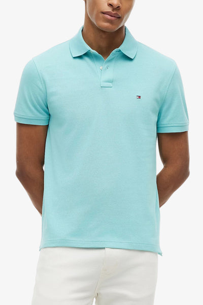 tommy hilfiger Polo Maniche Corte 1985 In Piqué Con Logo Bandierina Ricamato Blu Uomo, foto 1