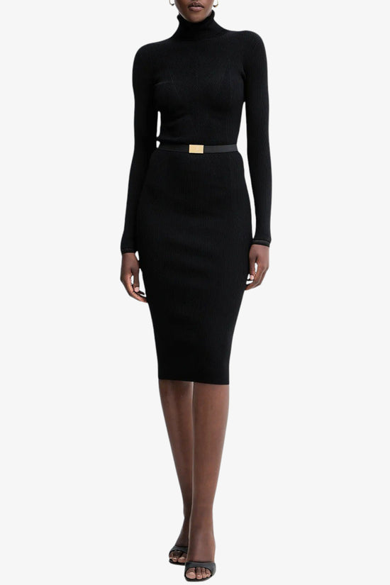  Vestito In Maglia A Costine Con Cintura elisabetta franchi 