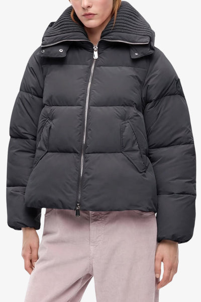 pinko Piumino Full Zip Con Cappuccio In Tela Tecnica Idrorepellente Dulcamara Grigio Donna