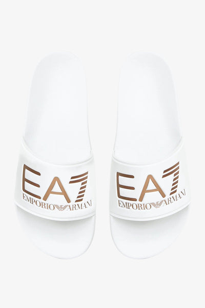 emporio armani ea7 Ciabatte Con Fascia E Big Logo Bianco Donna