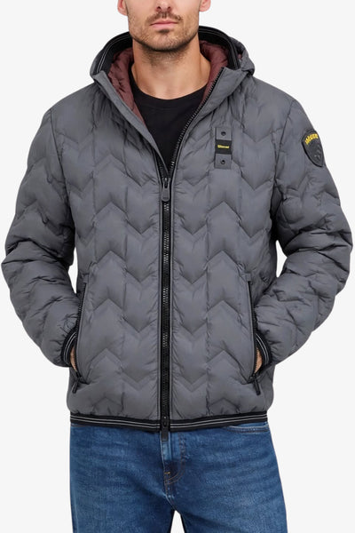 blauer Piumino Full Zip Con Cappuccio Piery Grigio Uomo, foto 1