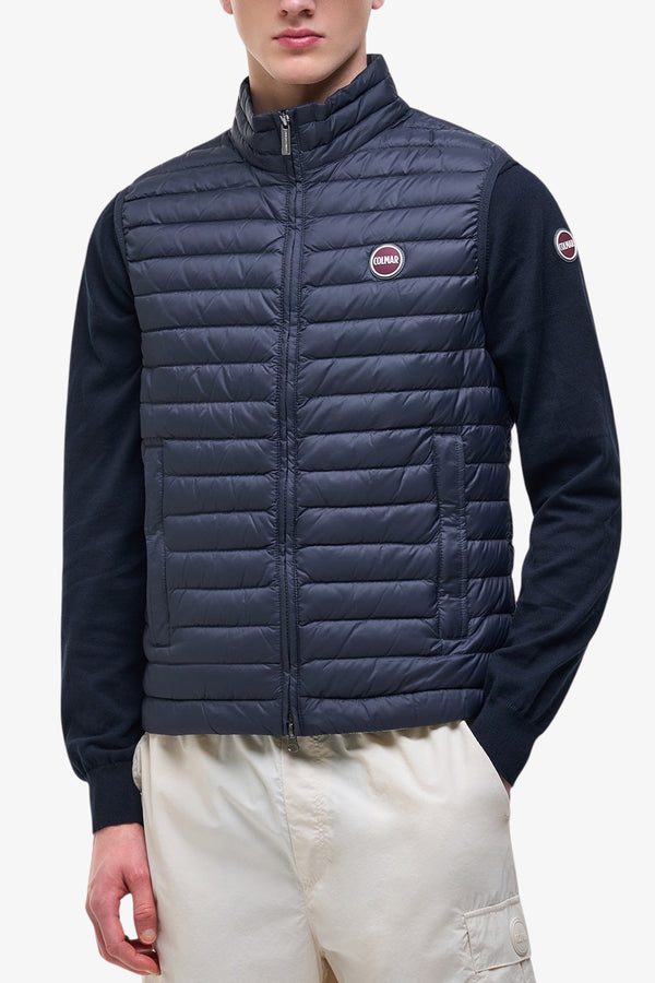 colmar Gilet Full Zip Imbottito In Piuma Leggera Blu Uomo, foto 1