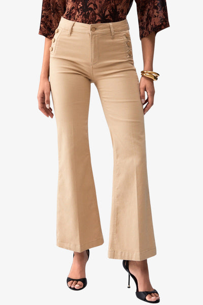 liu jo Pantaloni Flare Con Bottoni Logati Beige Donna