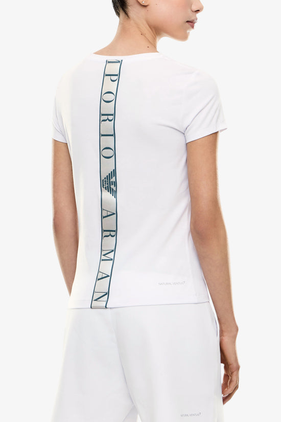  T-Shirt Maniche Corte In Tessuto Tecnico Natural Ventus7 Con Banda Logo Sul Retro-emporio armani ea7-Bianco-Special_-7w001149 af12945 u0002-1  