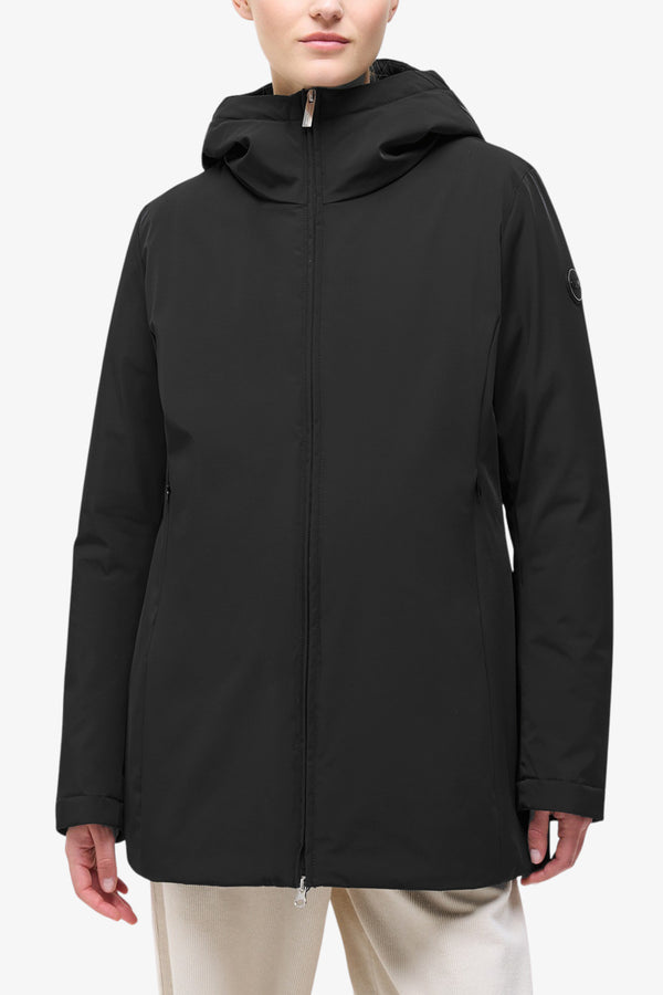 colmar Giubbotto Full Zip Con Cappuccio In SoftShell Impermeabile Nero Donna, foto 1