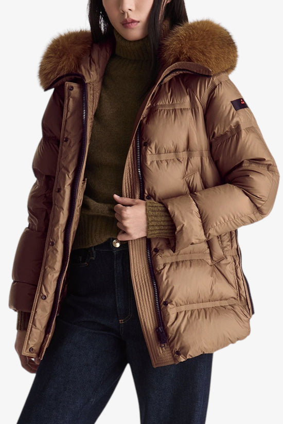  Piumino Full Zip Con Cappuccio Bordo Pelliccia Takan Mqn 04 Fur-peuterey-Beige-Special_-Ped5439 01181967 987-1  