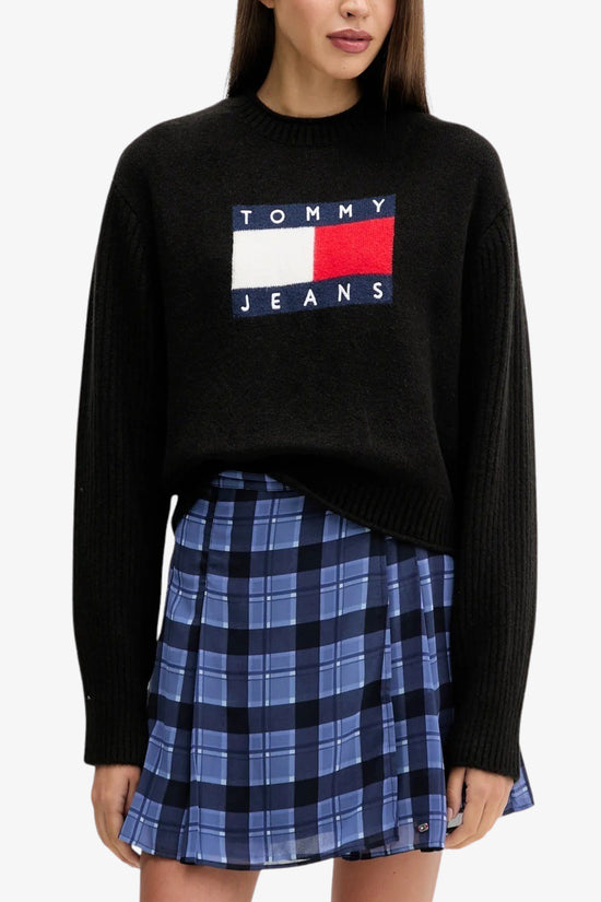 Maglione Girocollo Mélange Con Grafica Bandiera tommy jeans 