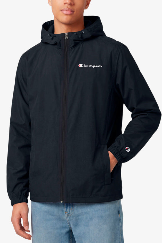 Giacca A Vento Full Zip Con Cappuccio Logo Piccolo champion 
