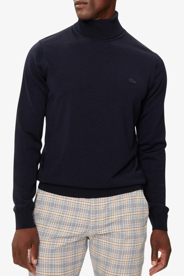 lacoste Dolcevita Maglione In Lana Merino Blu Uomo, foto 1
